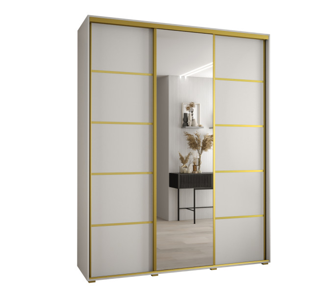 Szafa przesuwna 45 Cannes 5 190 biały+biały+złoty 759993