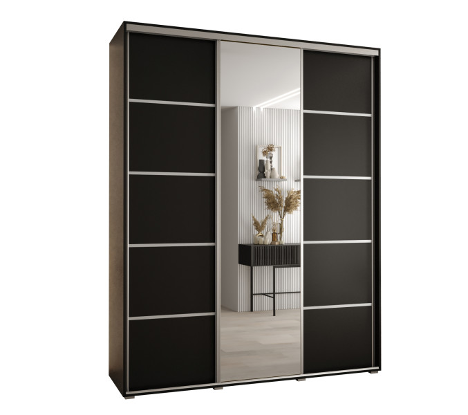 Szafa przesuwna 45 Cannes 5 200 czarny+czarny+srebrny 760154