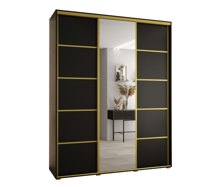 Szafa przesuwna 45 Cannes 5 200 czarny+czarny+złoty 760068