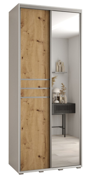 Szafa przesuwna 45 wysoka Davos 11 110 biały+artisan+srebrny 156313