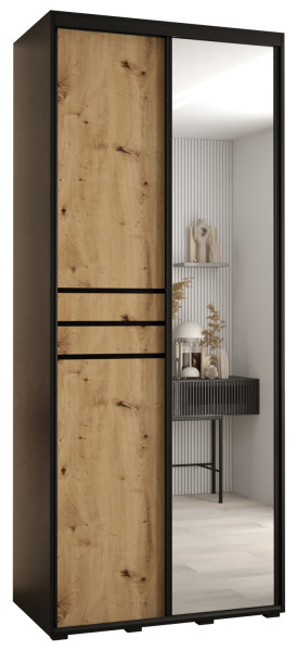 Szafa przesuwna 45 wysoka Davos 11 110 czarny+artisan+czarny 156173