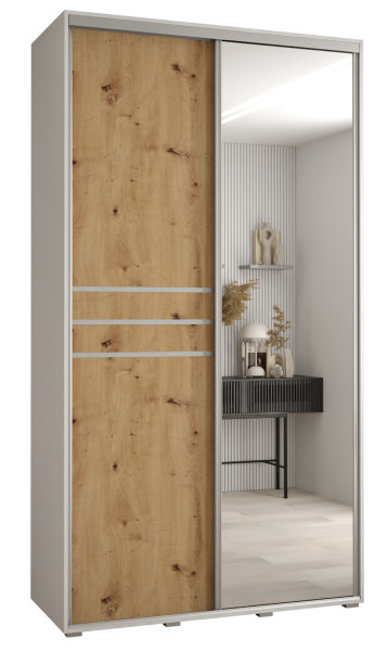 Szafa przesuwna 45 wysoka Davos 11 130 biały+artisan+srebrny 159542
