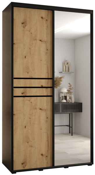Szafa przesuwna 45 wysoka Davos 11 130 czarny+artisan+czarny 159548