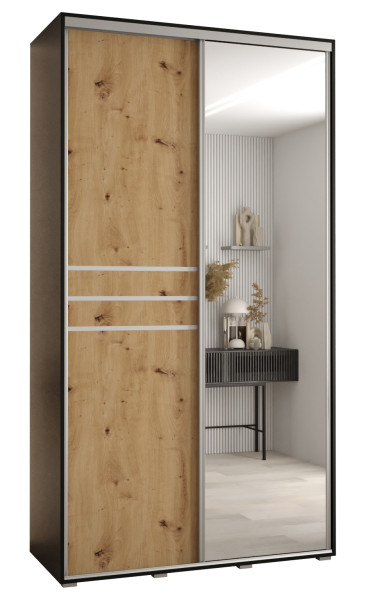 Szafa przesuwna 45 wysoka Davos 11 130 czarny+artisan+srebrn 159501