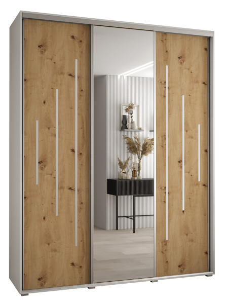 Szafa przesuwna 45 wysoka Davos 13 200 biały+artisan+srebrny 171846