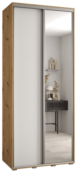 Szafa przesuwna 45 wysoka Davos 3 100 artisan+biały+srebrny 134342