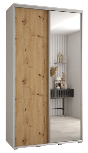 Szafa przesuwna 45 wysoka Davos 3 140 biały+artisan+srebrny 134395
