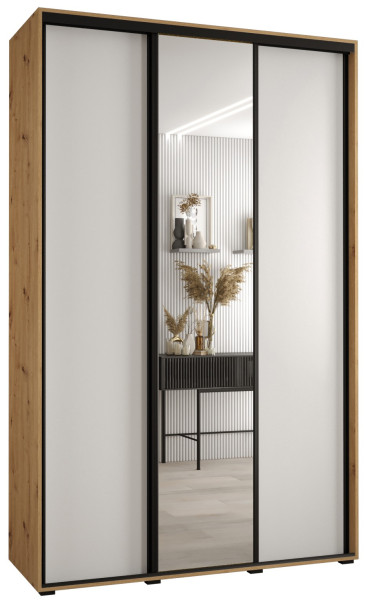 Szafa przesuwna 45 wysoka Davos 3 150 artisan+biały+czarny 134567