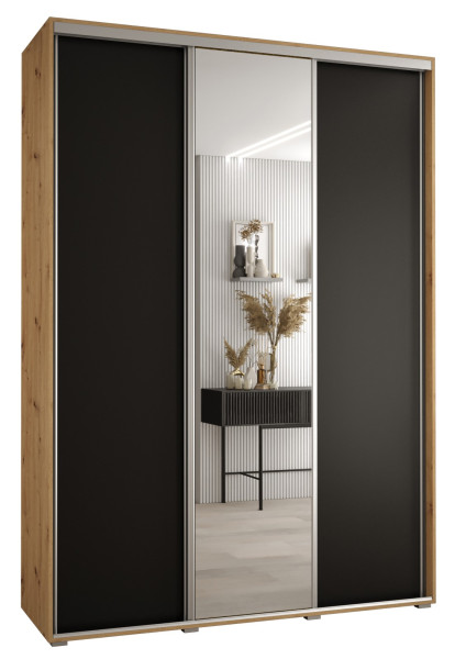 Szafa przesuwna 45 wysoka Davos 3 170 artisan+czarny+srebrny 138685