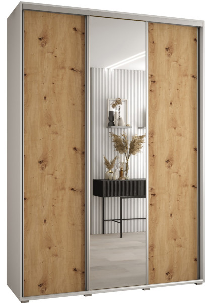 Szafa przesuwna 45 wysoka Davos 3 170 biały+artisan+srebrny 138702