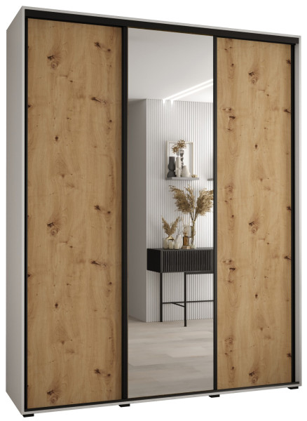 Szafa przesuwna 45 wysoka Davos 3 190 biały+artisan+srebrny 139269