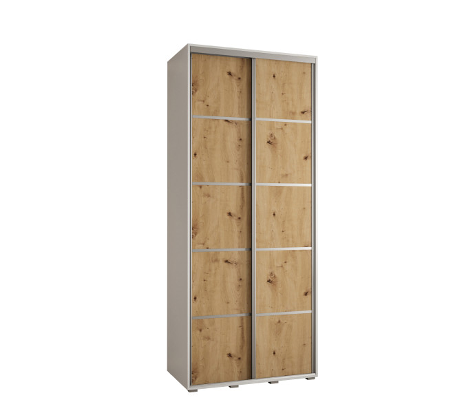 Szafa przesuwna 45 wysoka DAVOS 4 110 biały+artisan+srebrny 761044