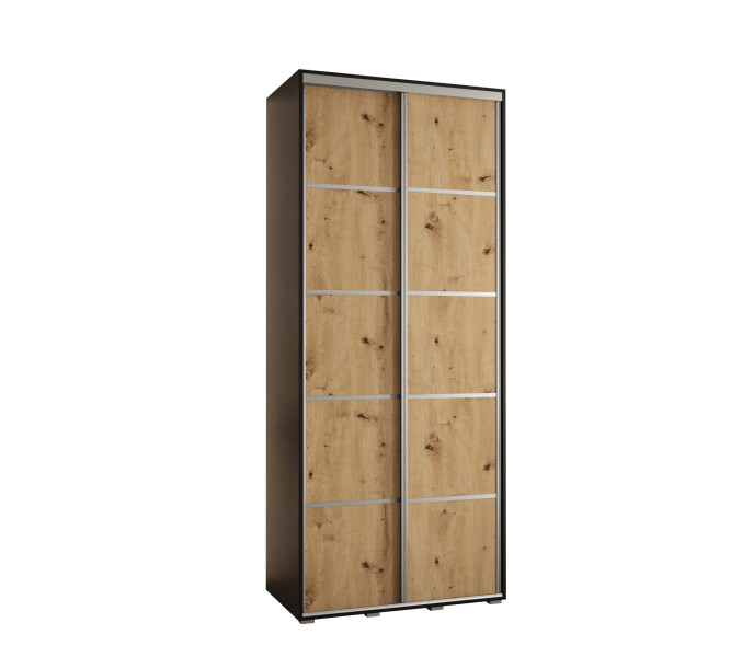 Szafa przesuwna 45 wysoka DAVOS 4 110 czarny+artisan+srebrny 760794