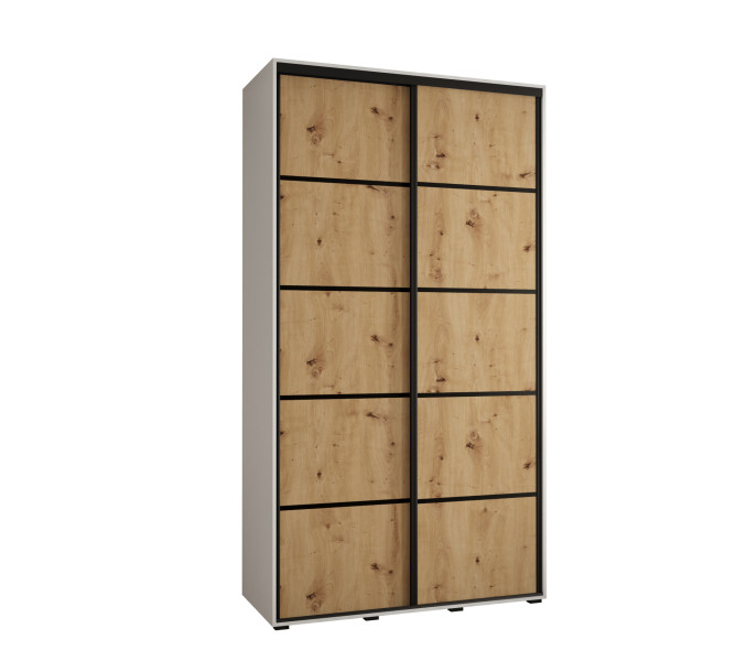 Szafa przesuwna 45 wysoka DAVOS 4 130 biały+artisan+czarny 761341
