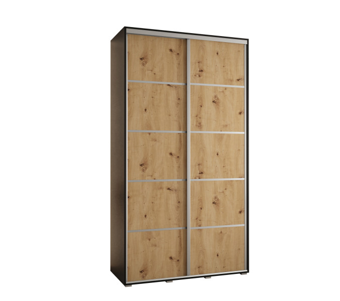 Szafa przesuwna 45 wysoka DAVOS 4 130 czarny+artisan+srebrny 760447