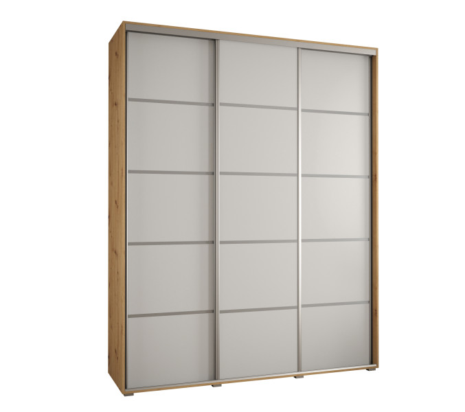 Szafa przesuwna 45 wysoka DAVOS 4 200 artisan+biały+srebrny 759643