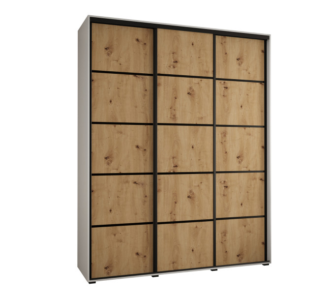 Szafa przesuwna 45 wysoka DAVOS 4 200 biały+artisan+czarny 759753