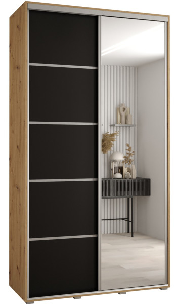 Szafa przesuwna 45 wysoka Davos 5 130 artisan+czarny+srebrny 139460