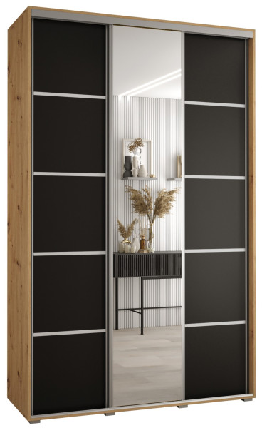 Szafa przesuwna 45 wysoka Davos 5 150 artisan+czarny+srebrny 139279