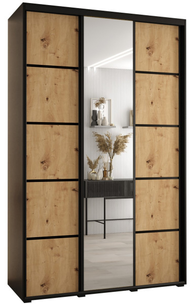 Szafa przesuwna 45 wysoka Davos 5 150 czarny+artisan+czarny 139288
