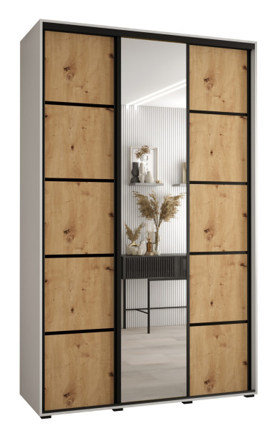 Szafa przesuwna 45 wysoka Davos 5 160 biały+artisan+czarny 141476