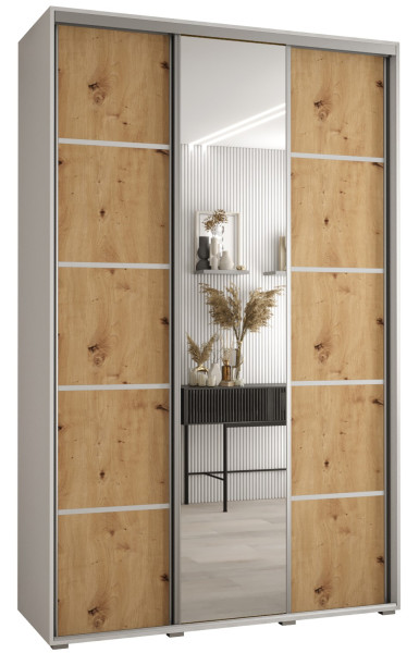 Szafa przesuwna 45 wysoka Davos 5 160 biały+artisan+srebrny 141487