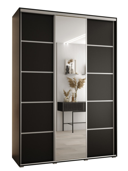 Szafa przesuwna 45 wysoka Davos 5 170 czarny+czarny+srebrny 141753