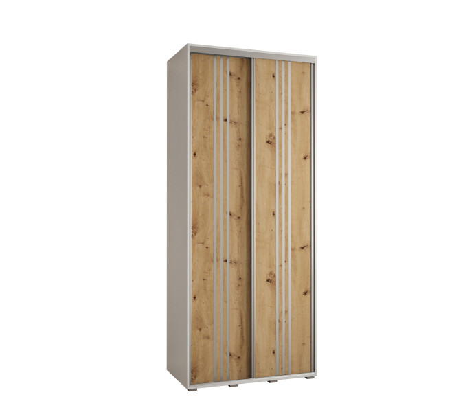 Szafa przesuwna 45 wysoka DAVOS 6 100 biały+artisan+srebrny 760581