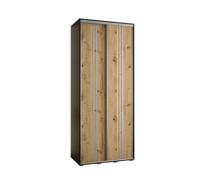 Szafa przesuwna 45 wysoka DAVOS 6 120 czarny+artisan+srebrny 760895