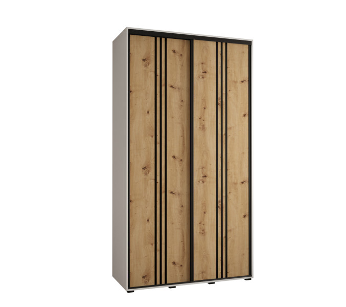 Szafa przesuwna 45 wysoka DAVOS 6 130 biały+artisan+czarny 760415