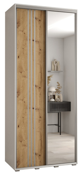 Szafa przesuwna 45 wysoka Davos 7 120 biały+artisan+srebrny 147588