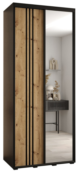 Szafa przesuwna 45 wysoka Davos 7 120 czarny+artisan+czarny 147559