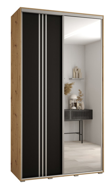 Szafa przesuwna 45 wysoka Davos 7 130 artisan+czarny+srebrny 147384