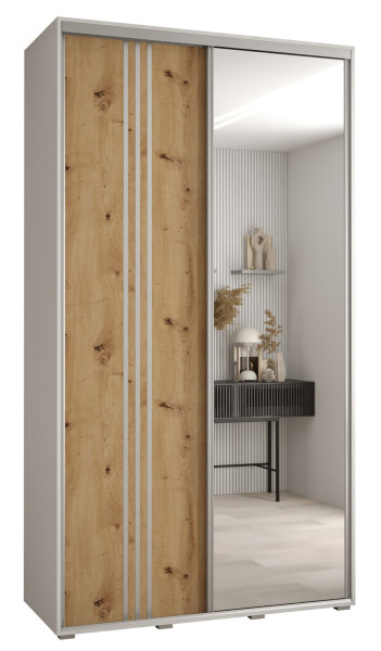 Szafa przesuwna 45 wysoka Davos 7 130 biały+artisan+srebrny 147412
