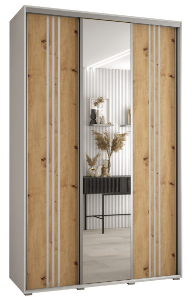 Szafa przesuwna 45 wysoka Davos 7 160 biały+artisan+srebrny 147345