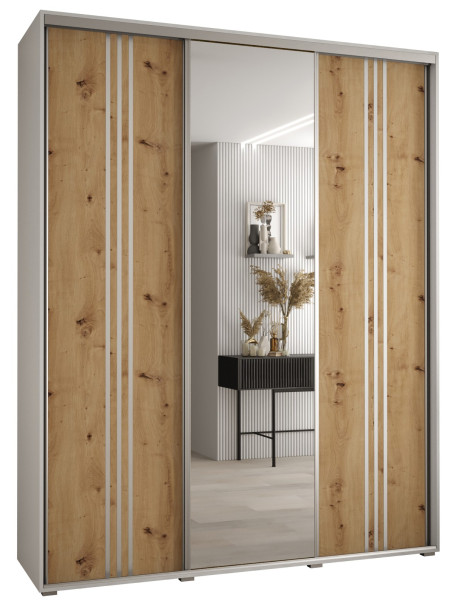 Szafa przesuwna 45 wysoka Davos 7 190 biały+artisan+srebrny 151060