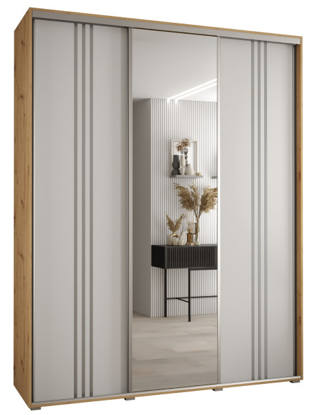 Szafa przesuwna 45 wysoka Davos 7 200 artisan+biały+srebrny 150943