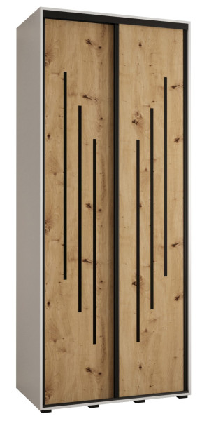 Szafa przesuwna 45 wysoka Davos 8 100 biały+artisan+czarny 151145