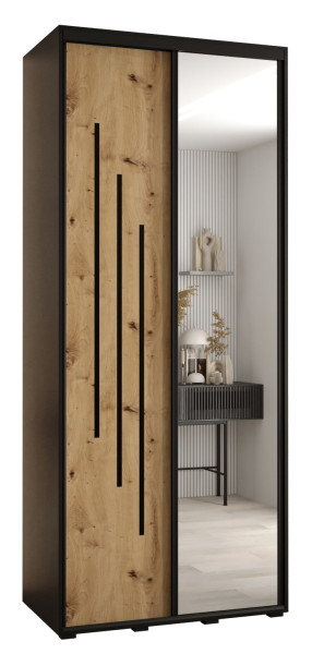Szafa przesuwna 45 wysoka Davos 9 120 czarny+artisan+czarny 154464