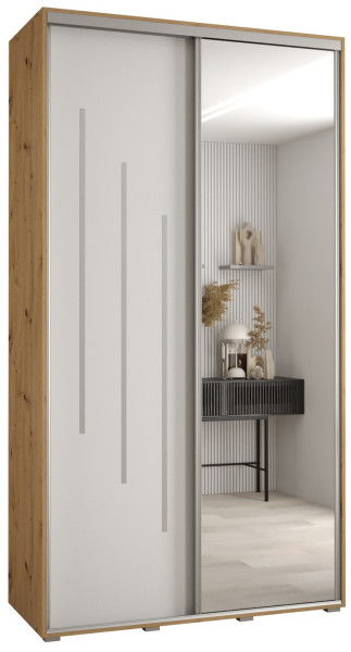 Szafa przesuwna 45 wysoka Davos 9 130 artisan+biały+srebrny 156006