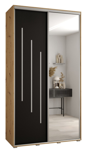 Szafa przesuwna 45 wysoka Davos 9 130 artisan+czarny+srebrny 155944