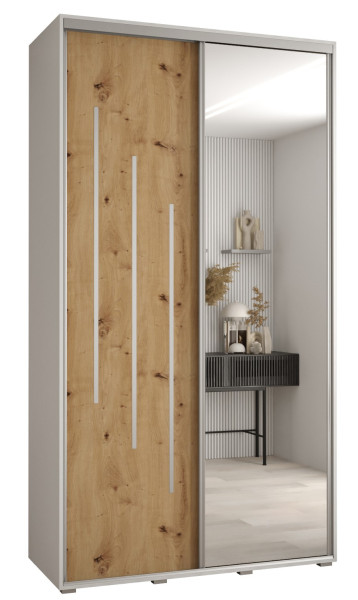 Szafa przesuwna 45 wysoka Davos 9 140 biały+artisan+srebrny 156055