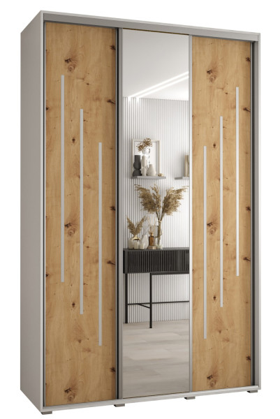 Szafa przesuwna 45 wysoka Davos 9 150 biały+artisan+srebrny 155995