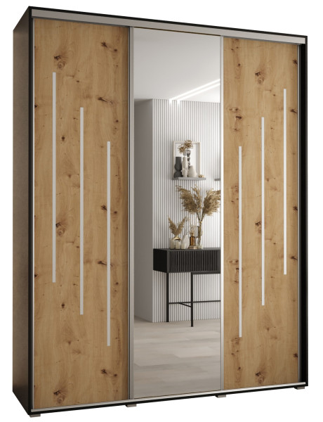 Szafa przesuwna 45 wysoka Davos 9 200 czarny+artisan+srebrny 156422