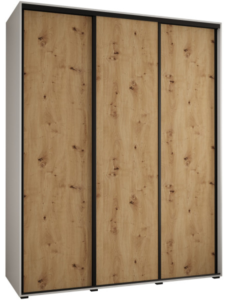 Szafa przesuwna 60 Cannes 1 200 biały+artisan+czarny 176727